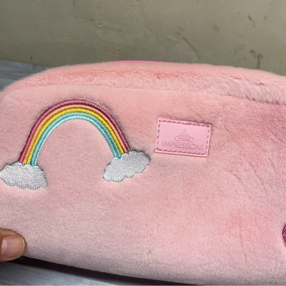 Impressions Care Bears Pink Plush Unfold Travel Makeup Cosmetic Zip Pouch New